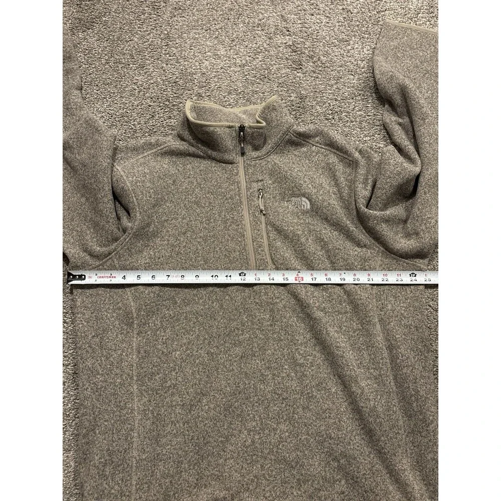 The North Face Gordon Lyons Brown Tech Pullover‎ Fleece Jacket XL Polyester